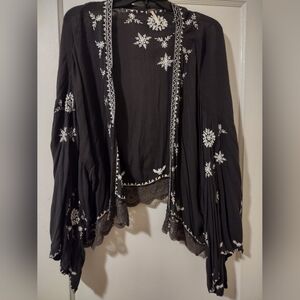 Free People Embroidered Kimono Top, size XS